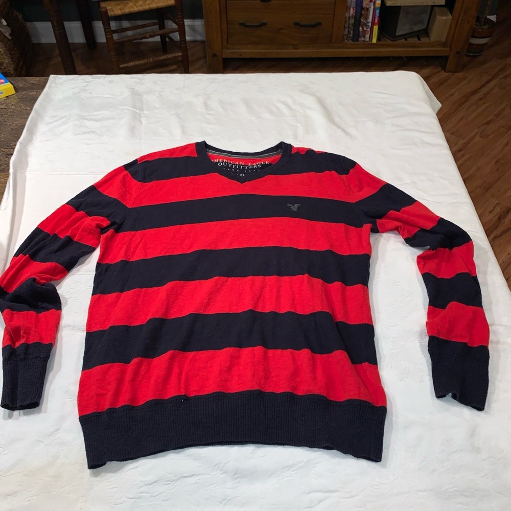 Vintage sweater Navy & Red American Eagle Large